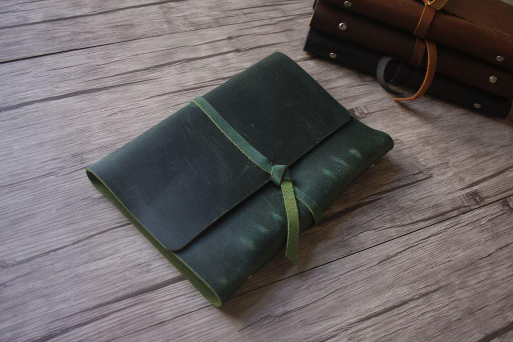 Green Refillable Leather Binder Notebook Journal