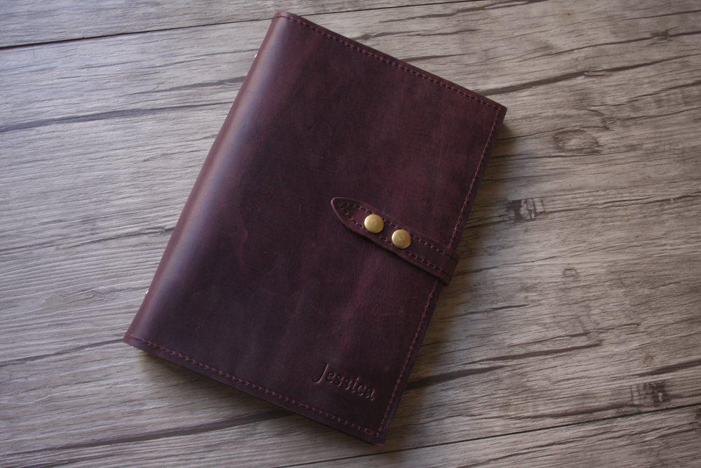 Refillable Purple Leather Sketchbook
