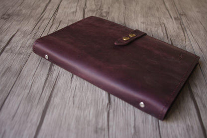 Refillable Purple Leather Sketchbook