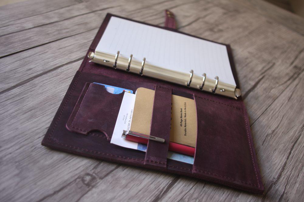 Refillable Purple Leather Sketchbook