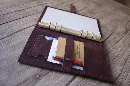 Refillable Purple Leather Sketchbook