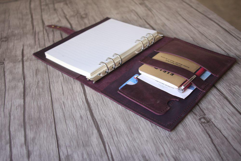 Refillable Purple Leather Sketchbook