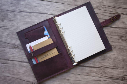Refillable Purple Leather Sketchbook