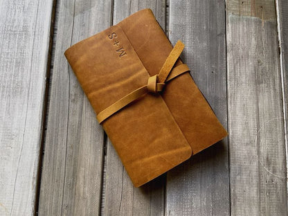 Personalized Yellow Leather Bound Sketchbook Journal