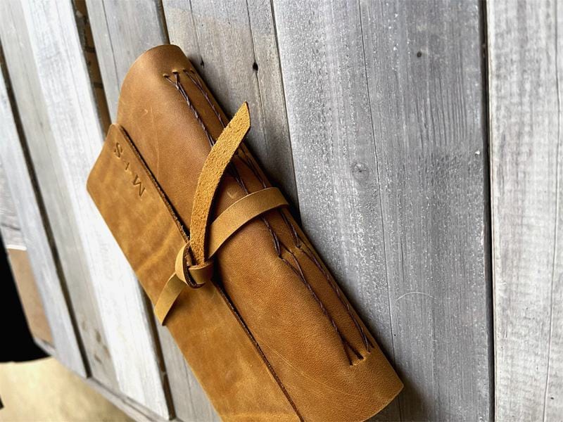 Personalized Yellow Leather Bound Sketchbook Journal