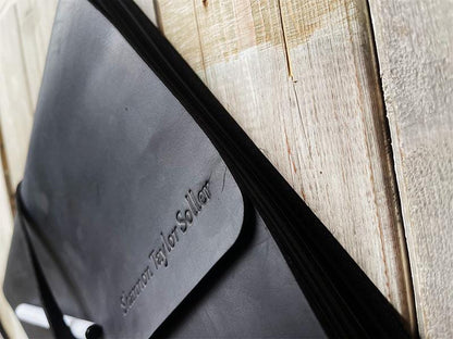 Personalized Black Leather Wrap Journal