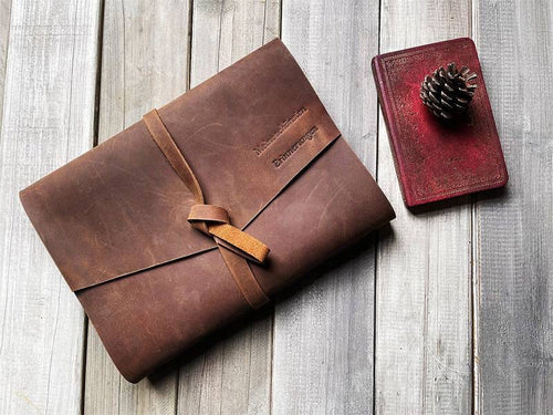 Saddle Leather Hiking Journal Personalized