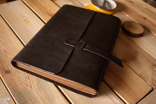 Engraved Leather Blank Guest Book Album