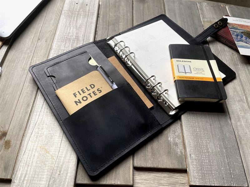 Refillable Black Leather Journal