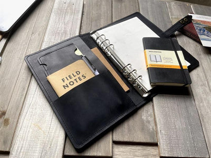 Refillable Black Leather Journal