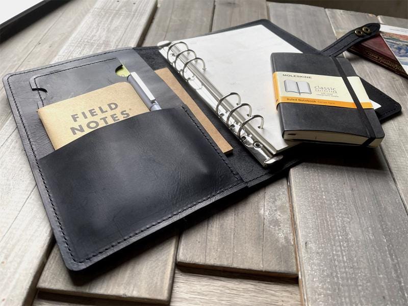 Refillable Black Leather Journal