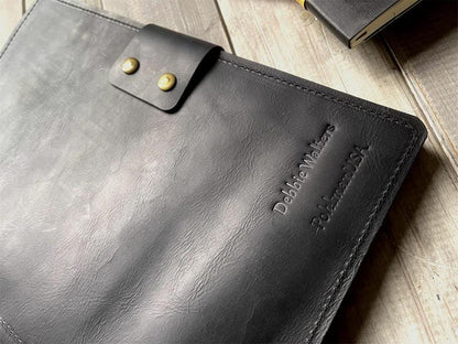 Personalized Black A4 Leather Journal