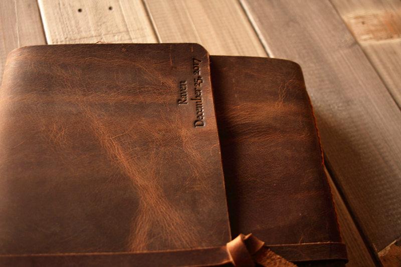 Personalized Leather Custom Wedding Guest Book