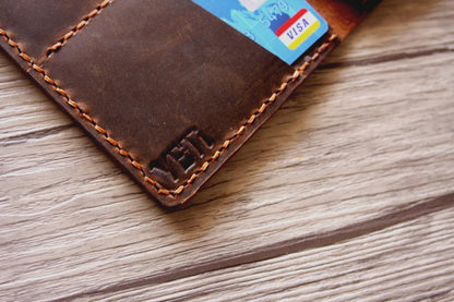 Engraved Passport Holder Leather Sleeve