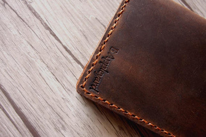 Engraved Passport Holder Leather Sleeve