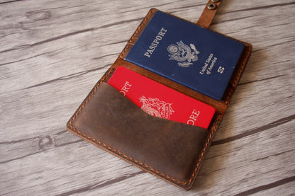 Travel Leather Passport Case Sleeve