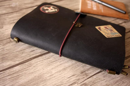 Embossed Leather Moleskine Travel Journal Notebook Cover