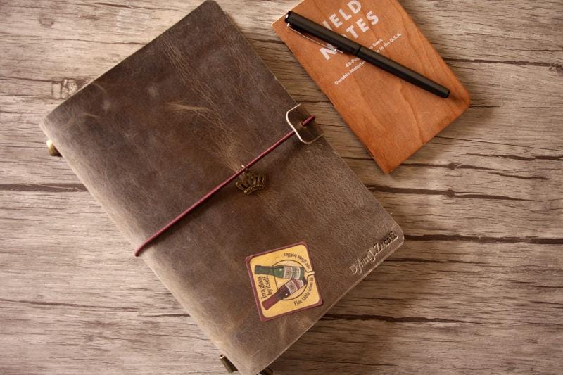 Monogrammed Leather Travel Journal