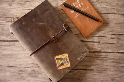 Monogrammed Leather Travel Journal