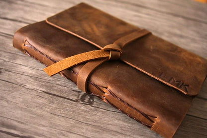 Embossed Brown Leather Retirement Guest Book