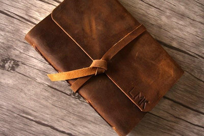 Embossed Brown Leather Retirement Guest Book