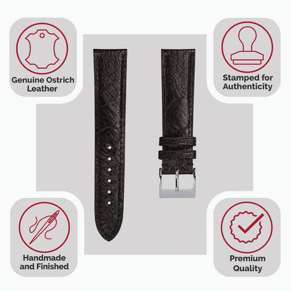 Bracelet de Montre en Cuir Fait Main avec Pattes d'Oie de Durbuy - Marron Mat Élégant