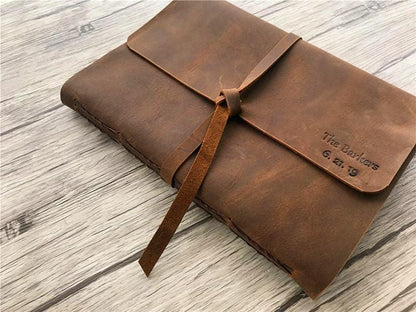Handmade Leather Custom Travel Scrapbook Albums Memory Book