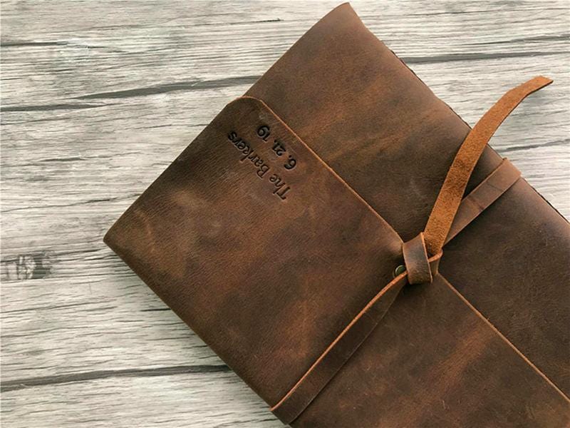 Handmade Leather Custom Travel Scrapbook Albums Memory Book
