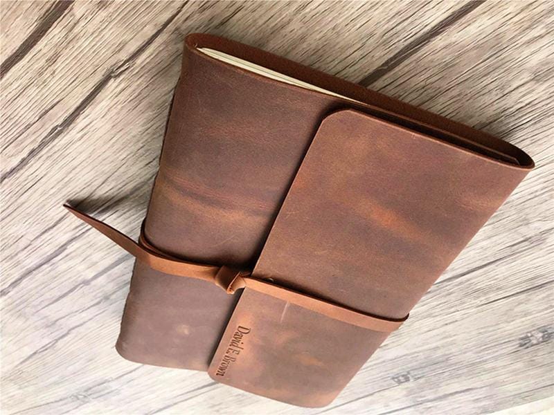 Handcrafted Leather Baby's First Year Memory Book