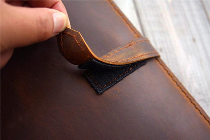 Custom Leather Portfolio Rustic Brown