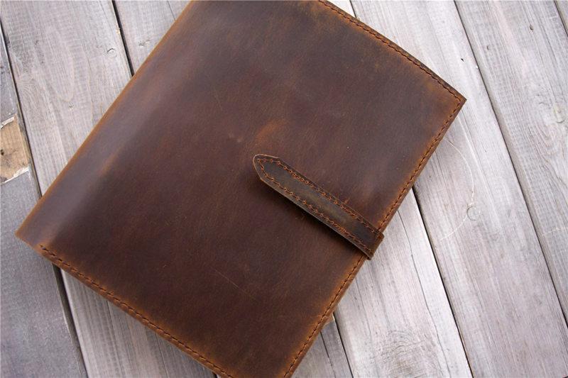 Custom Leather Portfolio Rustic Brown