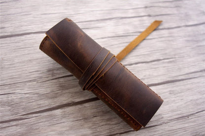 Handcrafted Leather Pencil Case Holder Tool Case Roll