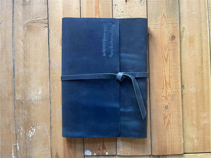 Custom Blue leather Bound Journal