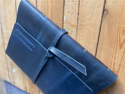 Custom Blue leather Bound Journal