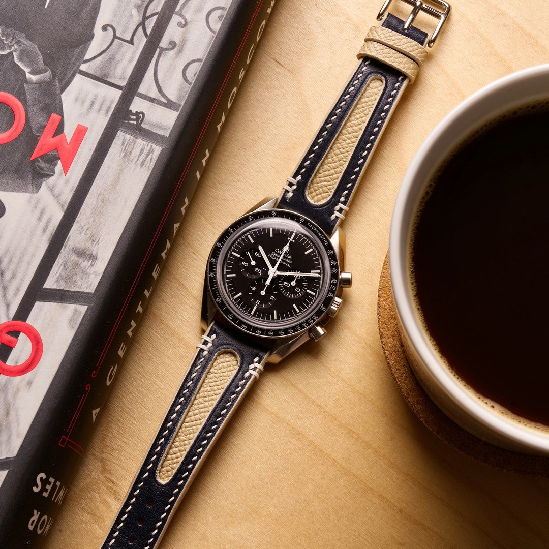 Classic Twin-Tone Elegance Leather Watch Strap