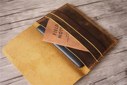 Handcrafted Brown Leather Kindle Oasis Cover Sleeve