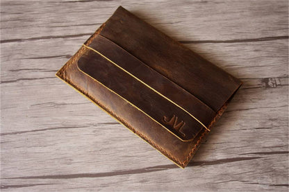 Handcrafted Brown Leather Kindle Oasis Cover Sleeve
