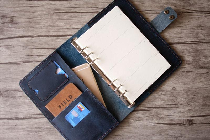 Handmade Blue Leather Notebook