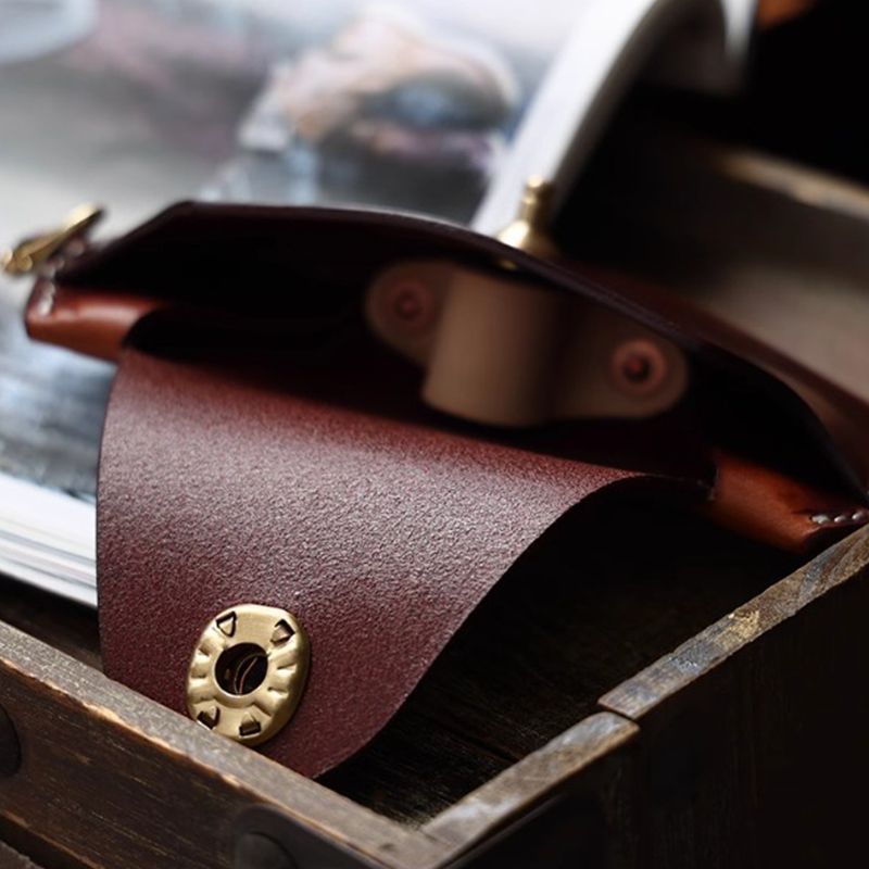 Handcrafted genuine leather eyeglass case made from real cowhide