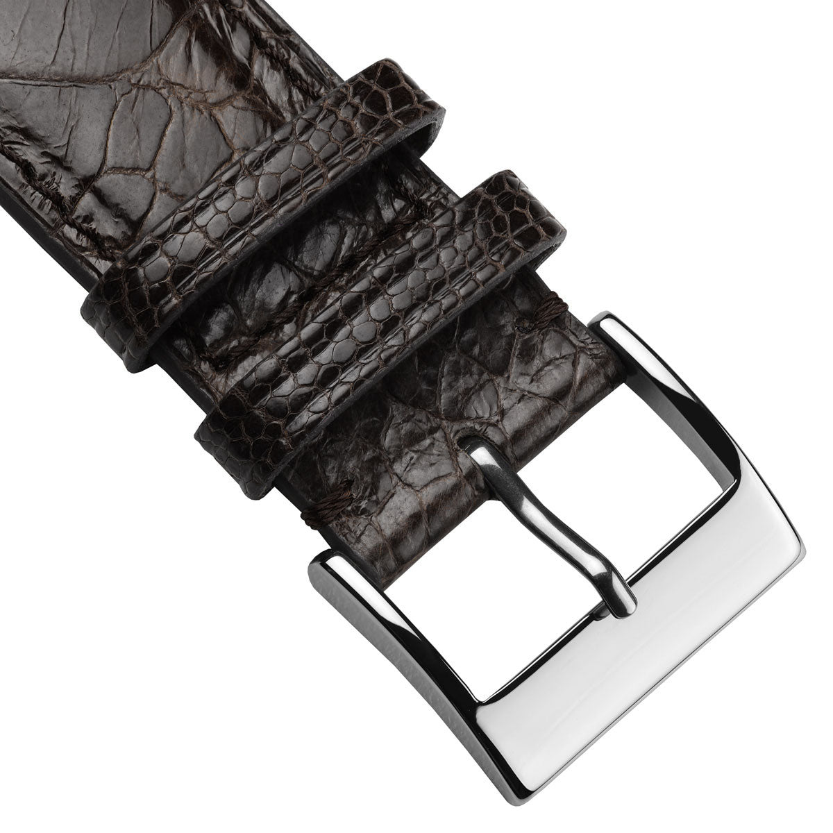 Durbuy Ostrich Leg Handmade Leather Watch Strap - Gloss Chocolate Brown