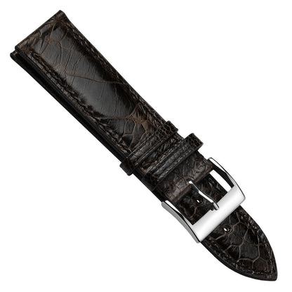 Durbuy Ostrich Leg Handmade Leather Watch Strap - Gloss Chocolate Brown