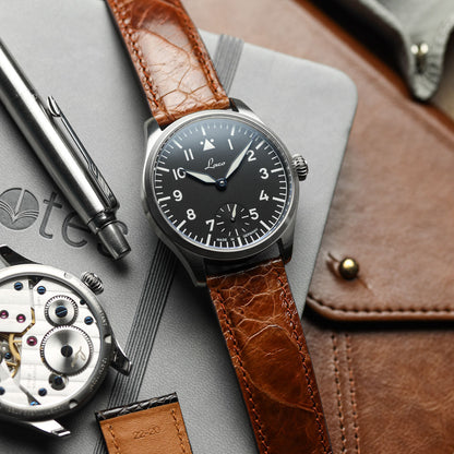 Durbuy Ostrich Leg Handmade Leather Watch Strap - Gloss Cognac Brown