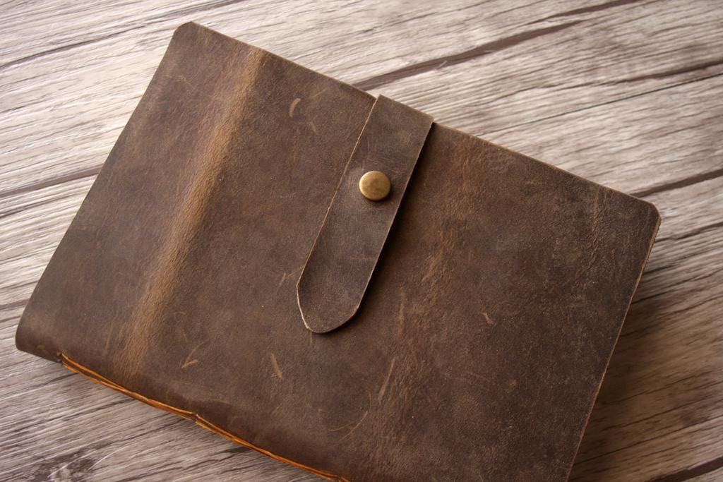 Embossed Leather Rustic Wedding Guest Book