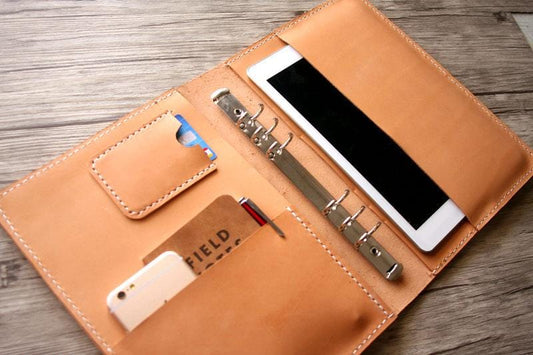 Personalized Italian Leather Ring Binder Portfolio