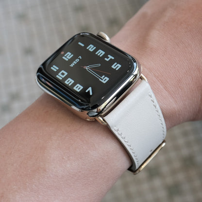 Élégant bracelet en cuir de luxe pour Apple Watch - Sabbia