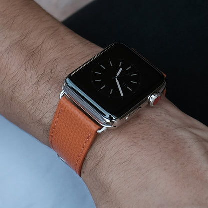 Epsom Lederarmband für Apple Watch - Elegantes Royal Orange Design