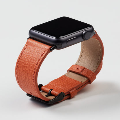 Epsom Lederarmband für Apple Watch - Elegantes Royal Orange Design