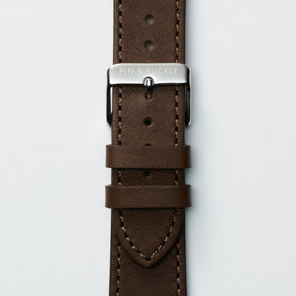 Élégante bandoulière en cuir de luxe pour Apple Watch - Couleur café mocha