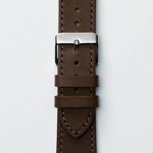 Élégante bandoulière en cuir de luxe pour Apple Watch - Couleur café mocha
