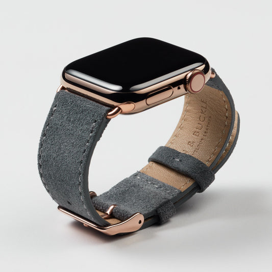 Velour Suede Apple Watch Band - Pebble Grey